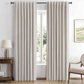 MIULEE 90 Inch Long 100% Blackout Linen Curtains by MIULEE