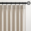 Topfinel Pinch Pleated Curtains 86 Inches Long 2 Panels Set, Oatmeal Semi Sheer by Topfinel