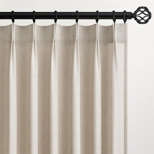 100 Inches Long Oatmeal Colored Pinch Pleat Sheer Curtains by Topfinel