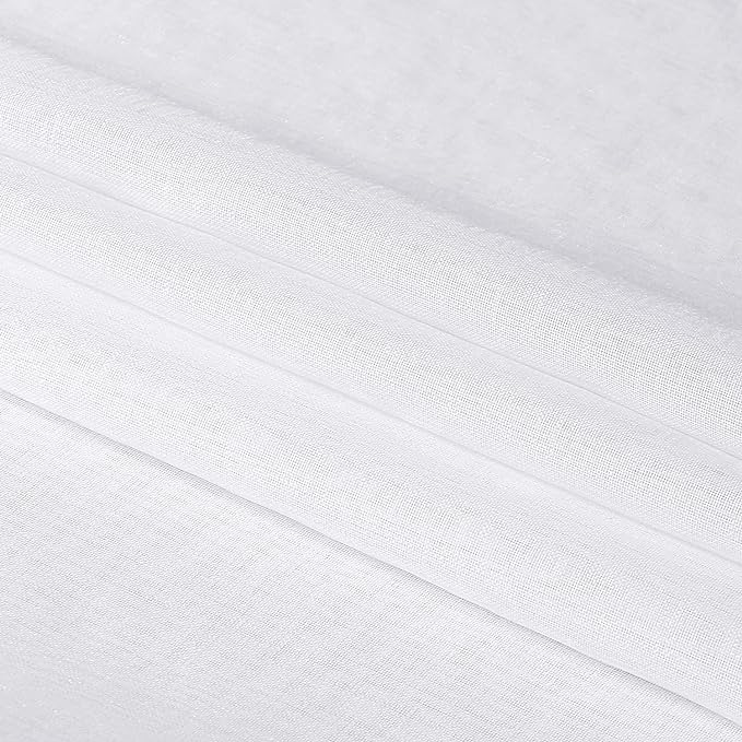 DWCN Sheer Curtains Semi Transparent Voile Rod Pocket Curtains - Image 6