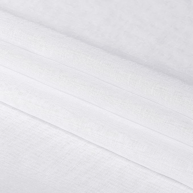 DWCN White Sheer Curtains 84 inches Long 2 Panels Set, Rod Pocket Voile Window - Image 6
