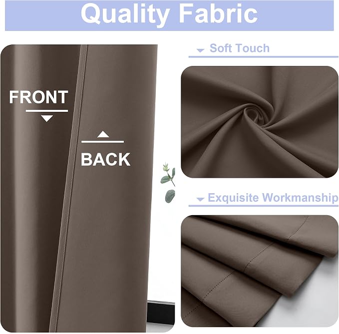 Simplebrand Ava Brown Short Blackout Curtains - Image 2