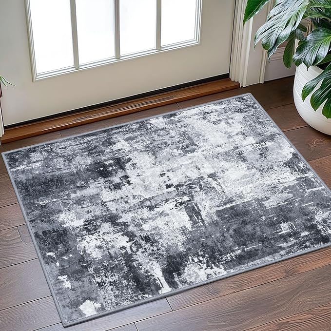 KOZYFLY 2x3 Rug Non-Slip Small Area Rug Abstract Machine Washable Indoor Front - Image 7