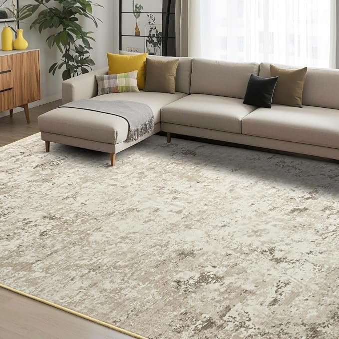Toneed Abstract Area Rug 7x9 Modern Washable Rug Soft Non Slip Rug Low Pile - Image 2