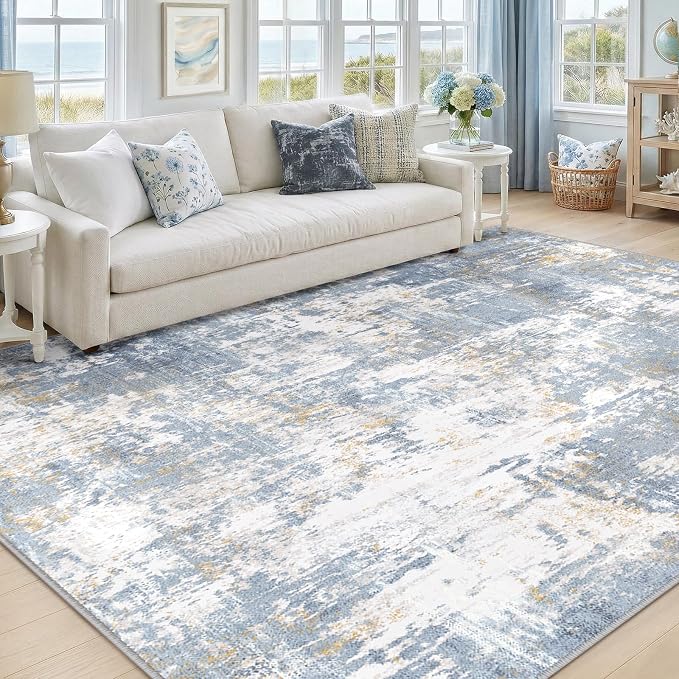 Washable Area Rugs 6'x9' Non-Slip Modern Abstract Soft by RELEANY