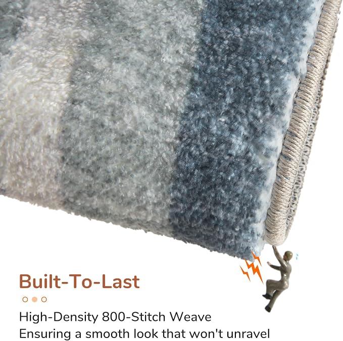 OPPODREAM Border Soft Area Rugs 5x7, Washable Blue Rug - Image 5