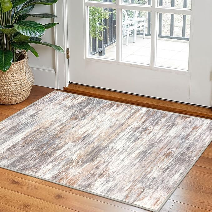 KOZYFLY Modern Abstract Small Area Rugs 2x3, Washable Kitchen Rug Non-Slip Soft by KOZYFLY