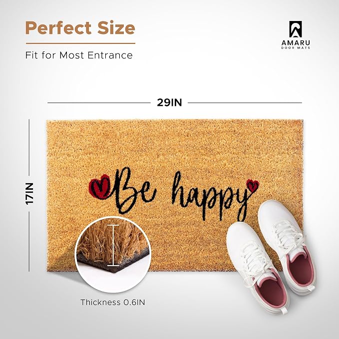 Be Happy - 17"x29" - Coir Door Mat - Welcome Mats - Image 2