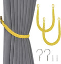 NICEEC 2 Pack Natural Cotton Rope Curtain Tiebacks Elegant Boho Style by NICEEC