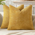 MIULEE Decorative Couch Throw Pillow Covers 20x20 in Mustard Yellow 2 Pack | by MIULEE
