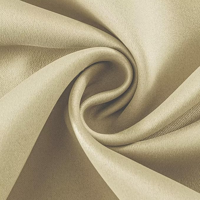 Joydeco Beige Custom Solid Single Blackout Curtain - Image 3