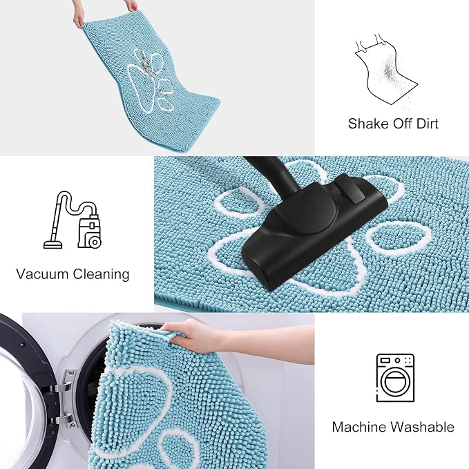 Smiry Dog Door Mat for Muddy Paws, Absorbent Dirt Trapper Non Slip Quick Dry - Image 6