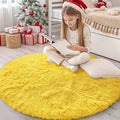 OLANLY Yellow Round Rugs for Bedroom by OLANLY