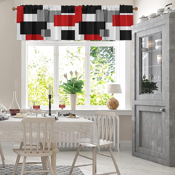 Emvency 4 Pack Valances Window Treatments, 52x18 Inch Rod Pocket Valances - Image 3