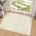 Entryway Rug 2X3 Small Rugs: Floral Washable Door Mat Vintage Soft Low Pile by PLHXFRSoftAreaRugs