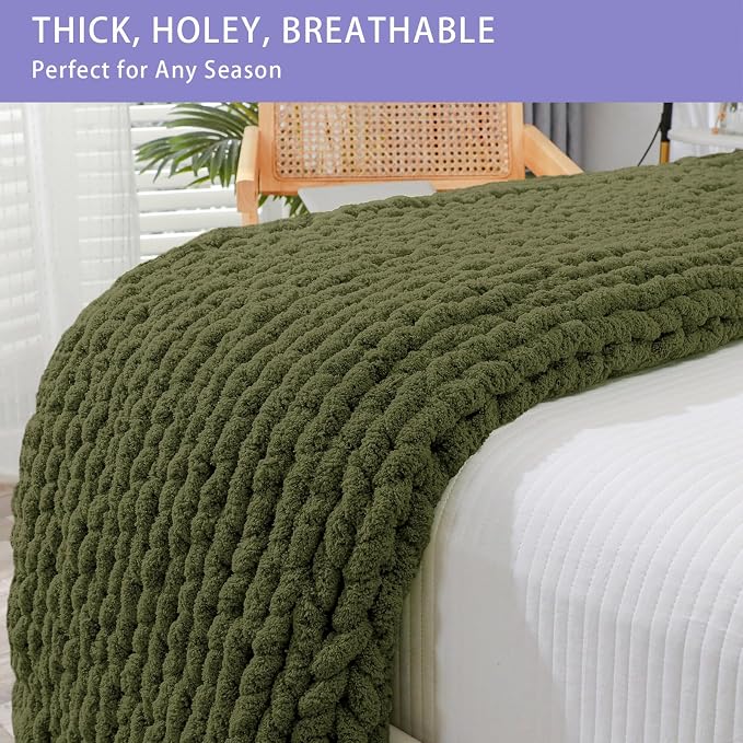 Bigacogo Chunky Knit Throw Blanket - Image 4