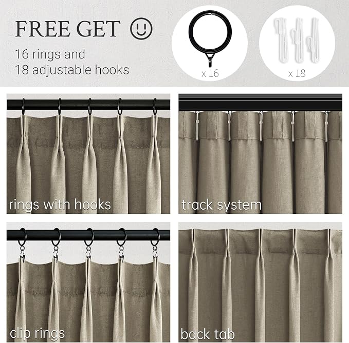 Topfinel Pinch Pleated Curtains 90 Inches Long 2 Panels Set, 40x90 inch Length - Image 3