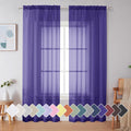 Simplebrand Purple Sheer Curtains 84 Inches Long, Light Filtering Rod Pocket by Simplebrand