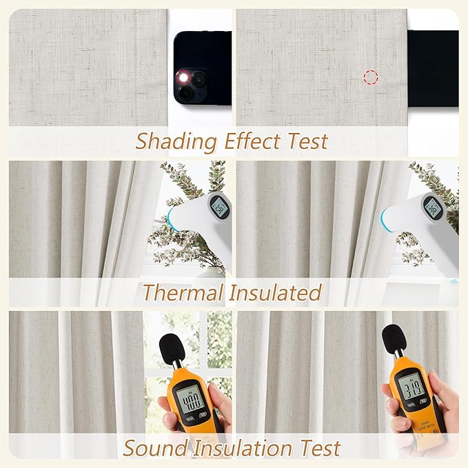 Guken Boho Extra Long 120 Inches 100% Black Out Curtains - Image 5