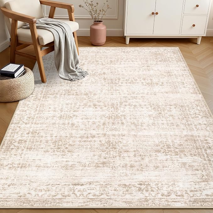 4x6 Area Rugs for Living Room: Washable Rug Soft Vintage Boho Medallion Carpet - Image 2