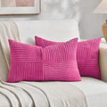 Fancy Homi 2 Packs Hot Pink Lumbar Decorative Throw Pillow Covers 12x20 Inch by Fancy+Homi