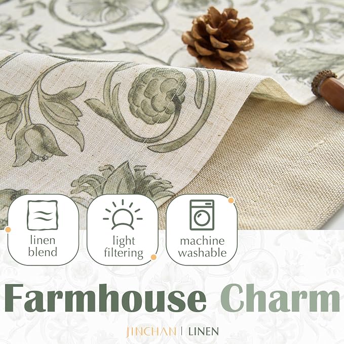 jinchan Linen Valance Kitchen Curtain - Image 6