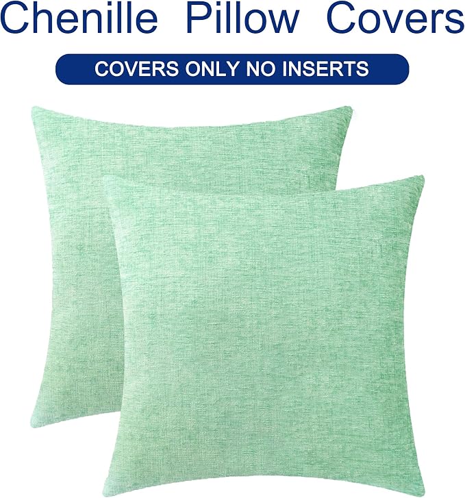 CaliTime Throw Pillow Covers Decorative 26 X 26 Inches Pack of 2 Cozy Chenille - Image 6