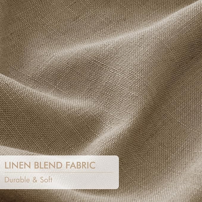 MIULEE Cafe Brown Pinch Pleated 100% Blackout Linen Curtains 40x102 Inches | - Image 6