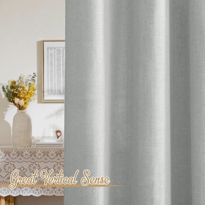 NICETOWN Linen Light Gray Curtains - Image 5