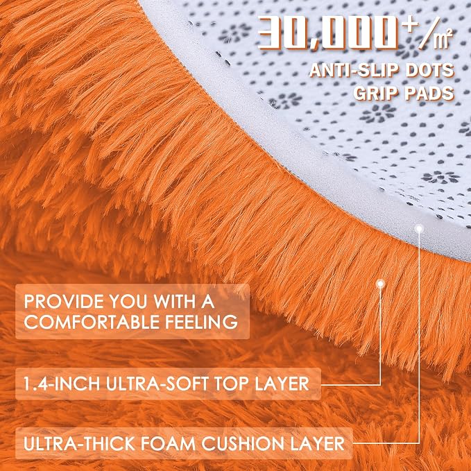 OLANLY 3x5 Machine Washable Small Bedside Rug, Soft Fluffy Shaggy Rugs - Image 8