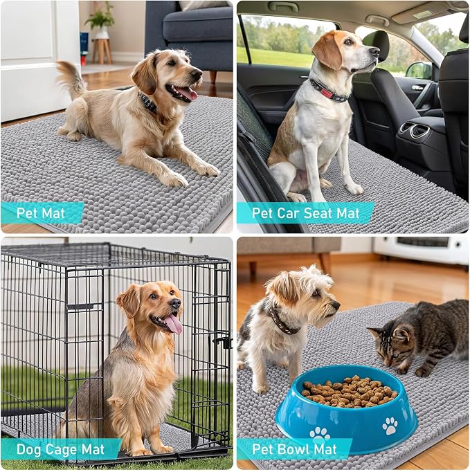 OLANLY Dog Door Mat for Muddy Paws 35x24, Absorbs Moisture and Dirt, Absorbent - Image 7