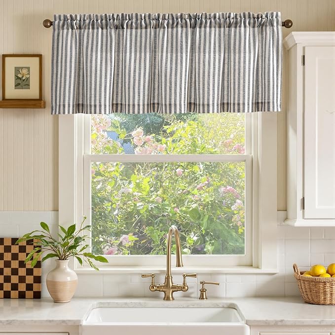 jinchan Linen Stripe Curtain Valance - Image 2