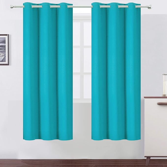 LEMOMO Teal Thermal Blackout Curtains/42 x 72 Inch/Set of 2 Panels Room by Lemomo