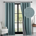 RYB HOME 100% Blackout Linen Textured Curtains 84 inches Long, Thermal by RYBHOME
