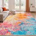 Rugflix 8x10 Area Rugs for Living Room, Washable Large Multicolor Rug by RugflixAreaRugs