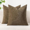 MIULEE Pack of 2 Coffee Throw Pillow Covers 16x16 Inch Soft Chenille Pillow by MIULEE