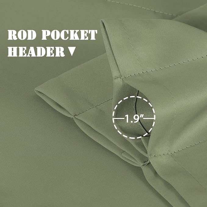 H.VERSAILTEX Blackout Sage Green Curtains Valances - Image 4