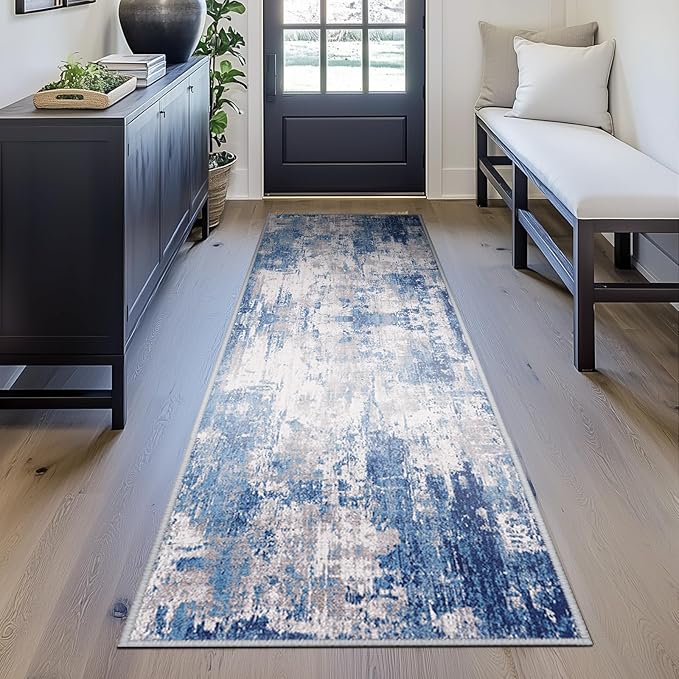 Washable Area Rugs 2'x6' Non-Slip Modern Abstract Soft - Image 5