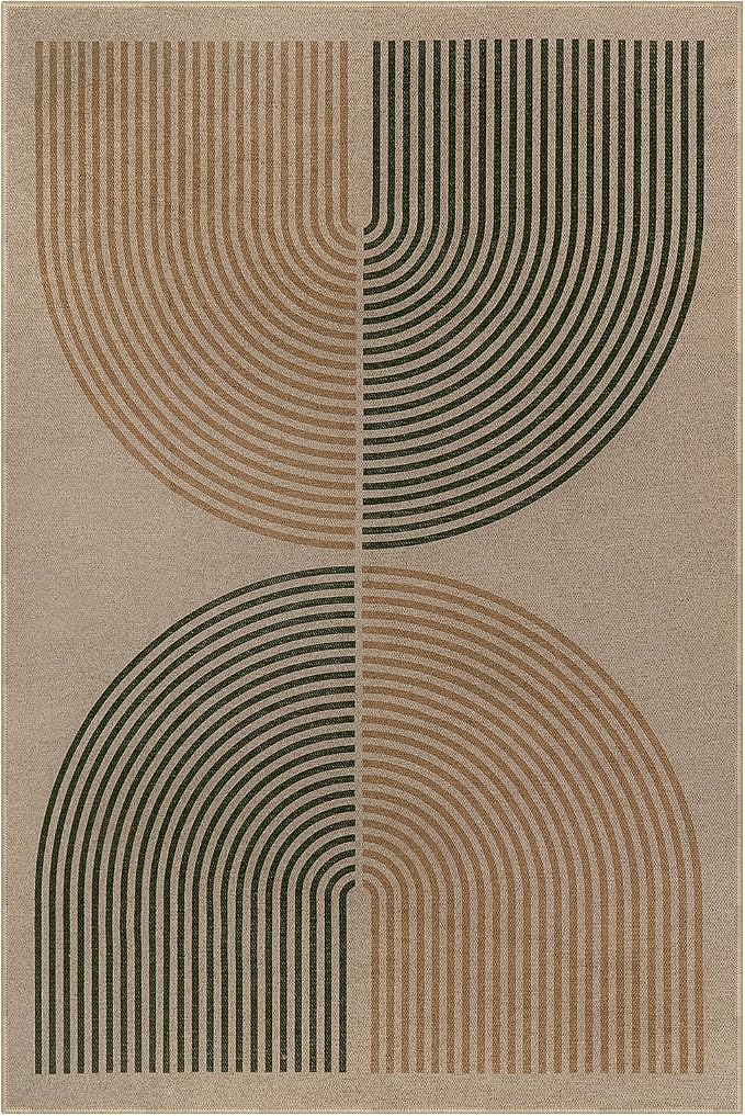 Lahome Enfys Modern Rainbow Easy Jute Office Rug, Washable Rugs 4x6 - Image 7