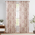 jinchan Linen Blend Curtain Floral Curtains by JINCHAN