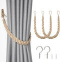 NICEEC 2 Pack Natural Jute Rope Curtain Tiebacks Elegant Boho Style Decorative by NICEEC