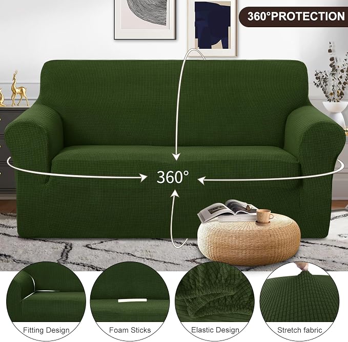 U-NICE HOME Oversized Stretch Loveseat Couch Cover Sofa Covers Washable Sofa - Image 3