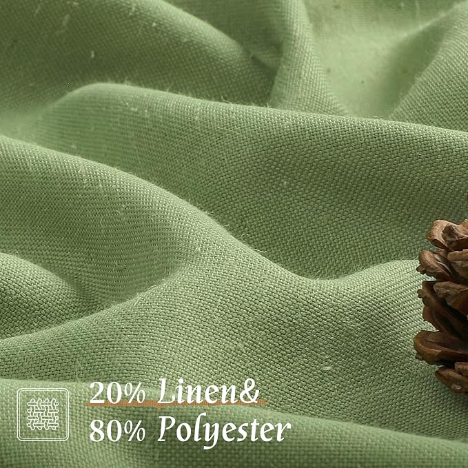 LAMIT Sage Green Linen Curtains 72 inches Long - Image 2