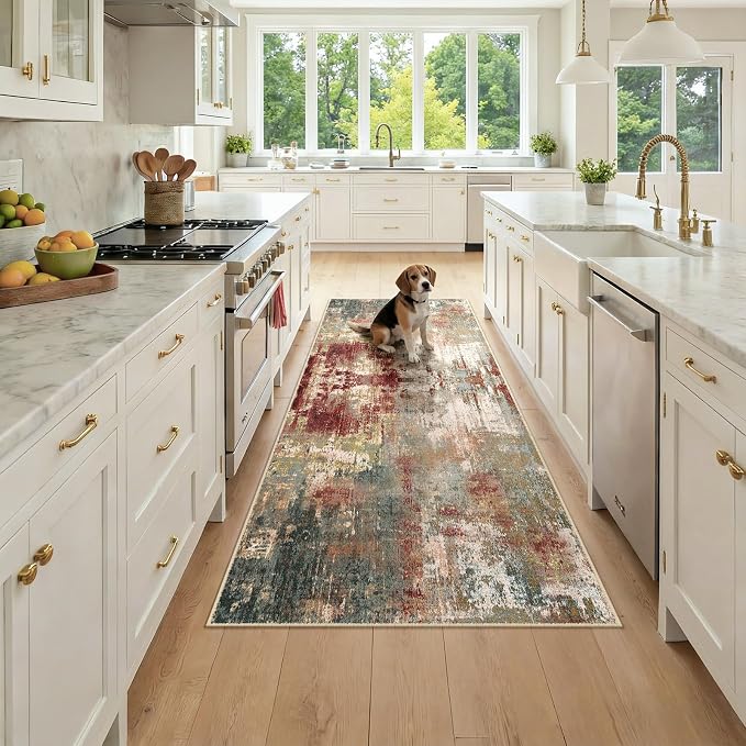 Washable Area Rugs 3x7 Non-Slip Modern Abstract Soft by RELEANY