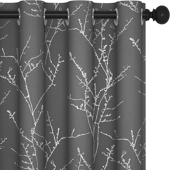 Deconovo Blackout Curtains 95 Inches Long, Light Gray Drapes by Deconovo