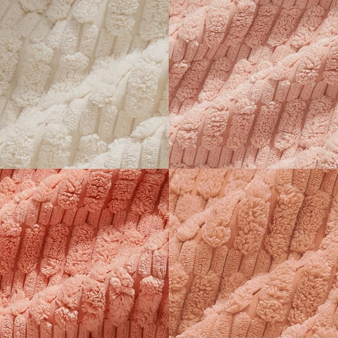 Fancy Homi 4 Packs Boho Blush Pink Euro Decorative Throw Pillow Covers 26x26 - Image 5