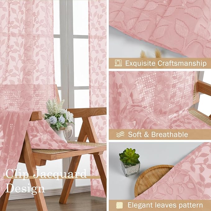 Chyhomenyc Blush Pink Sheer Valances - Image 8