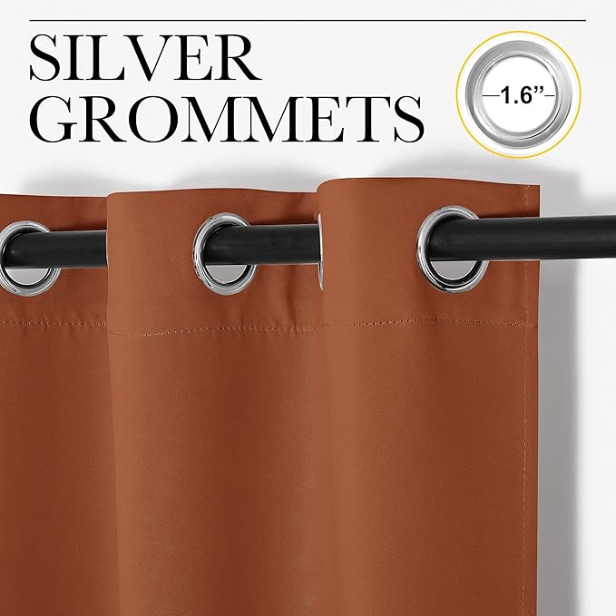 NICETOWN Burnt Orange Blackout Curtains - Image 3