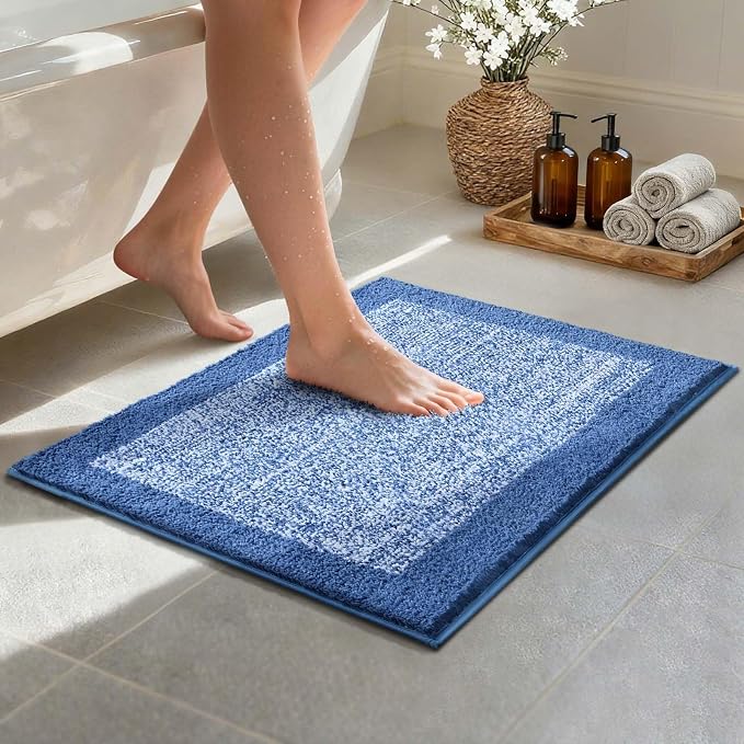 Bathroom Rugs 24x17 Non Slip Washable, Soft Absorbent Quick Dry Mats by Unknown