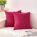 Pack of 2 Corduroy Decorative Throw Pillow Covers 16x16 Inch Soft Striped by Unknown